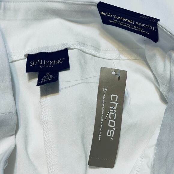 Chico’s So Slimming Brigitte Slim Leg Crop Pants Alabaster White Size Small NWT - Picture 4 of 7